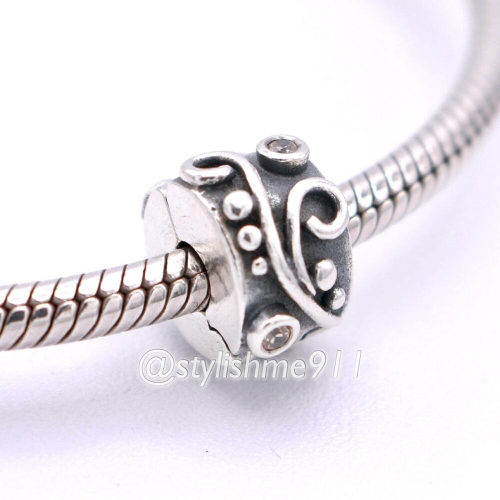 Authentic PANDORA Tendril Champagne CZ Clip - 790380CCZ - Picture 2 of 8